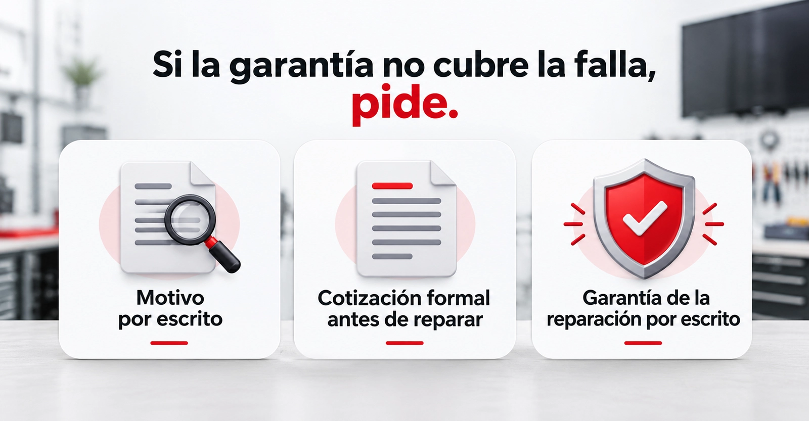 Qué pedir por escrito si la reparación de televisores en garantía no cubre la falla: motivo, cotización y garantía
