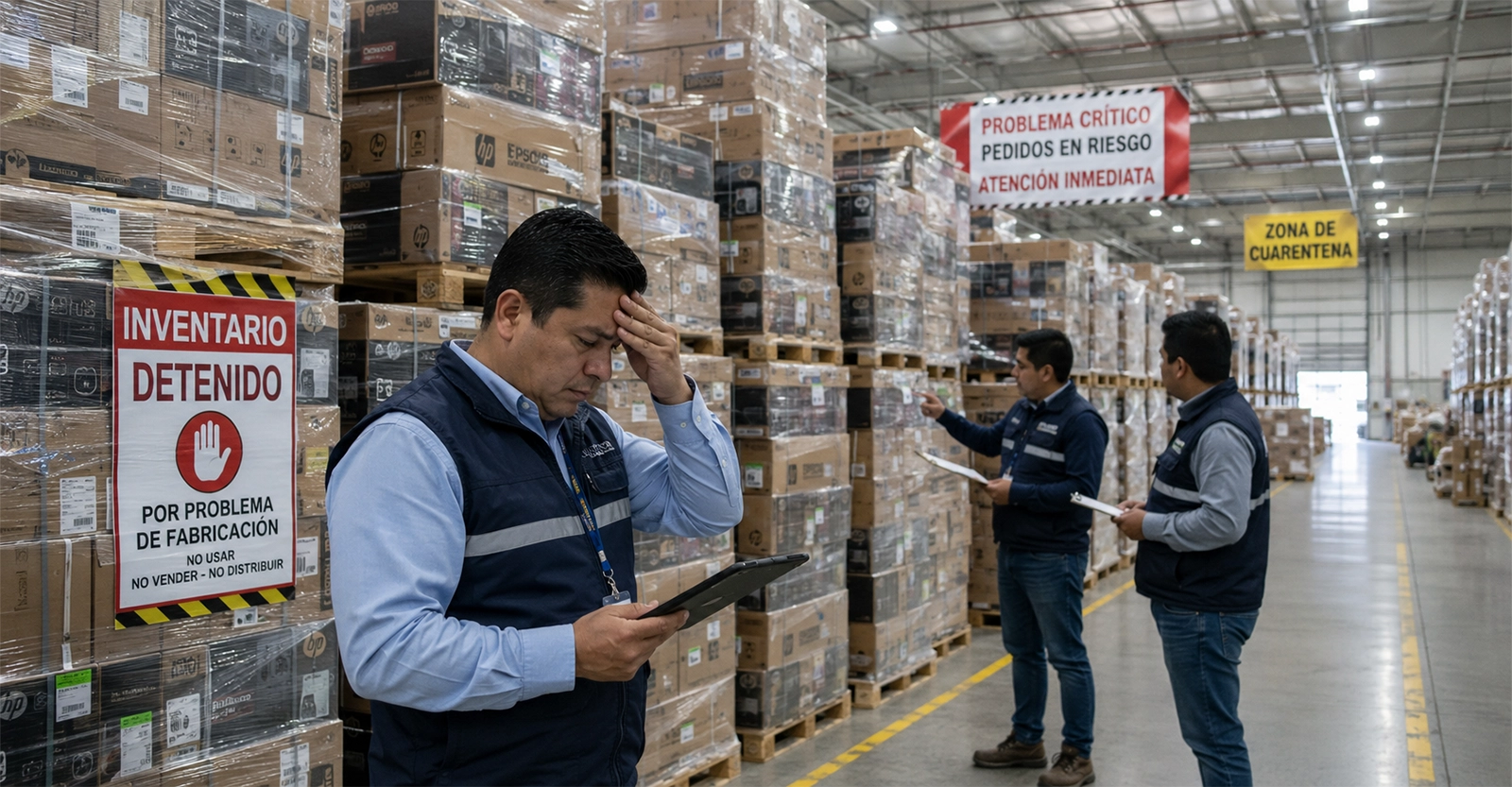Zona de trabajo en el inventario