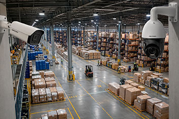 Almacén grande o empresa con múltiples cámaras