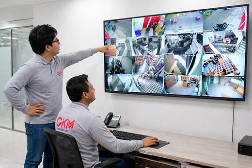 Pantalla con varias cámaras de seguridad