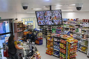 Tienda, minimarket o restaurante con varias cámaras
